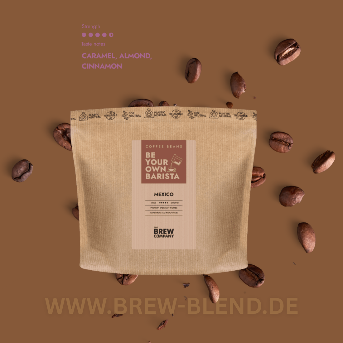 Mexico Arabica Kaffeebohnen Chiapas mit würzig-schokoladigem Aroma in nachhaltiger Verpackung
